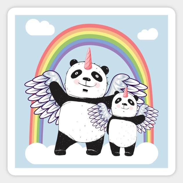 Pandacorn Family Magnet by FAKE NEWZ DESIGNS